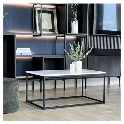 Mesa de Centro Cuarzo Blanco Carrara 100x60 cm1