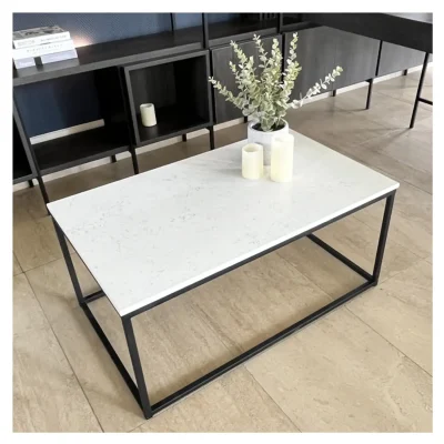 Mesa de Centro Cuarzo Blanco Carrara 100x60 cm4