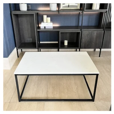 Mesa de Centro Cuarzo Blanco Carrara 100x60 cm5